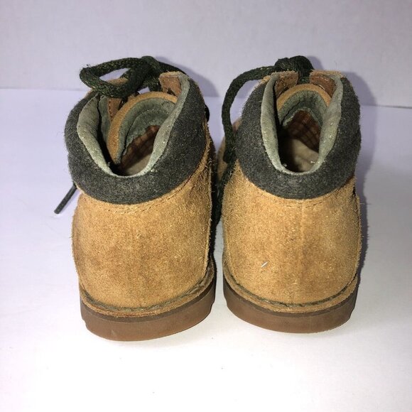 UGG Chestnut Suede Lace-Up Booties High Top Kids Unisex Size 9 Boots - Picture 5 of 7